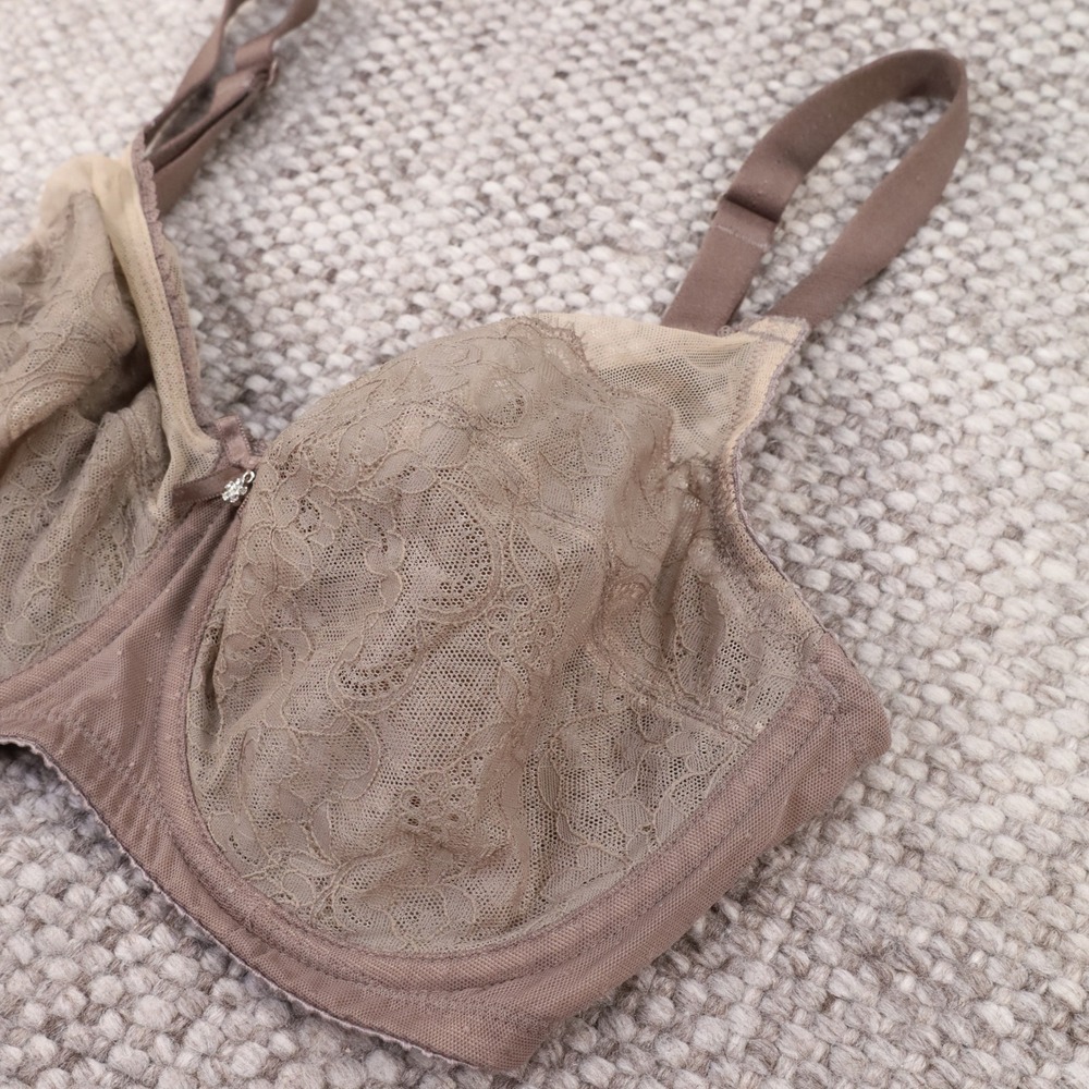 Wacoal Retro Chic Underwire Bra Womens 32DD Brown Excellent Lace 855186